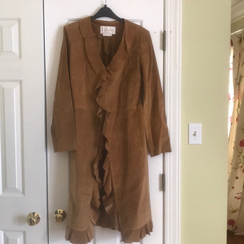 Margaret Godtrey Long suede brown coat